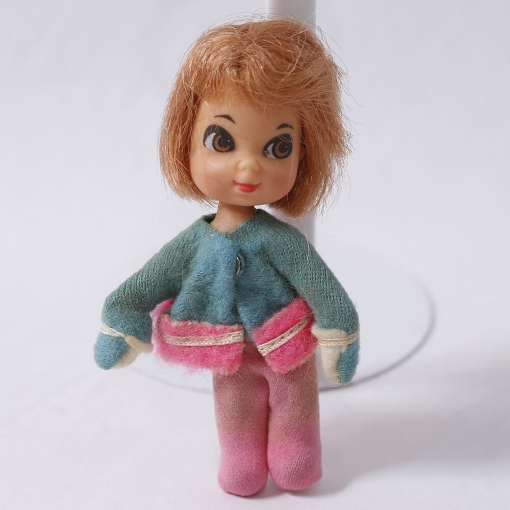 1960s Mattel Liddle Kiddles Freezy Skediddle Mini Doll STAINS ~ 260423-WH 1093